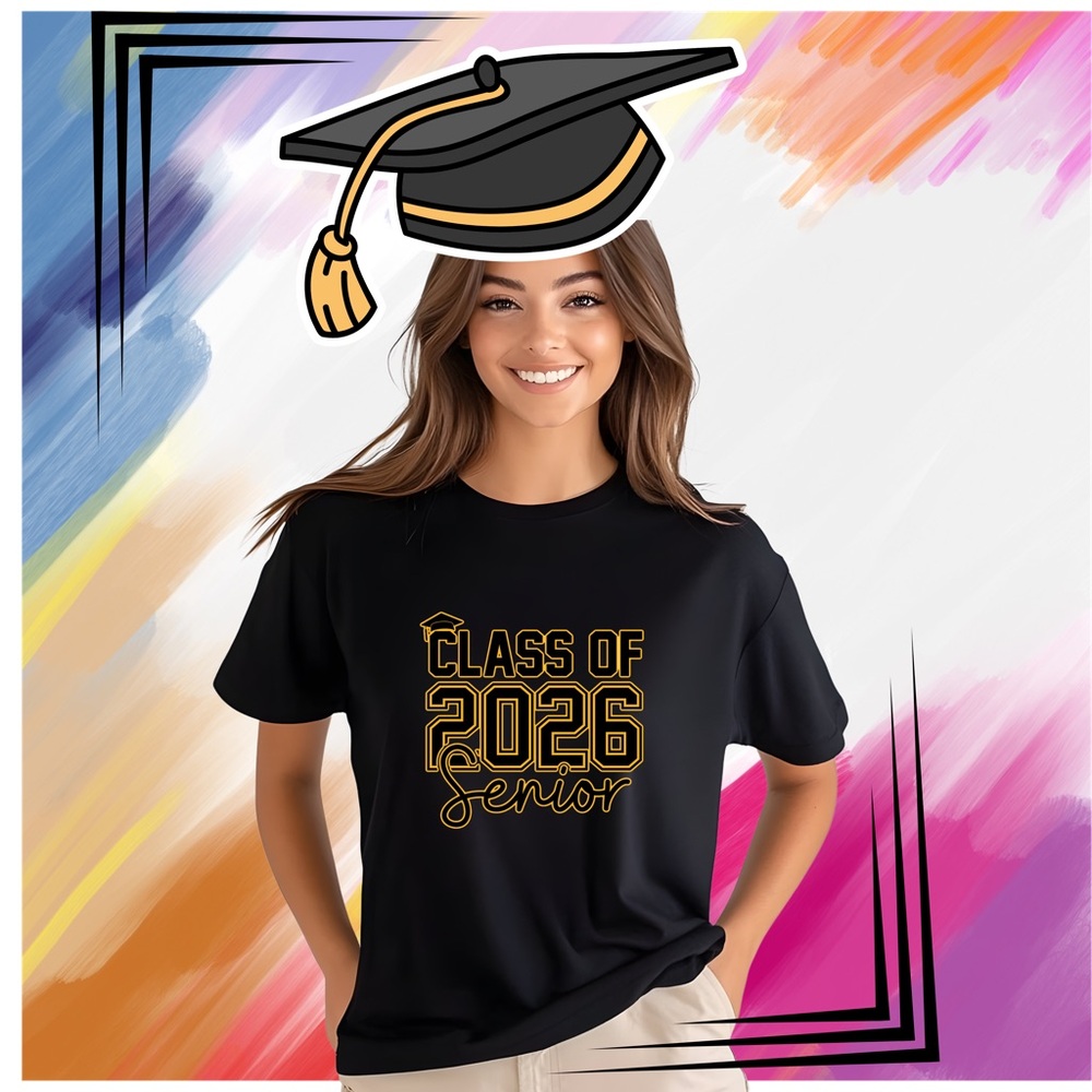 Class of 2026 graduation t-shirt can be done in school colors